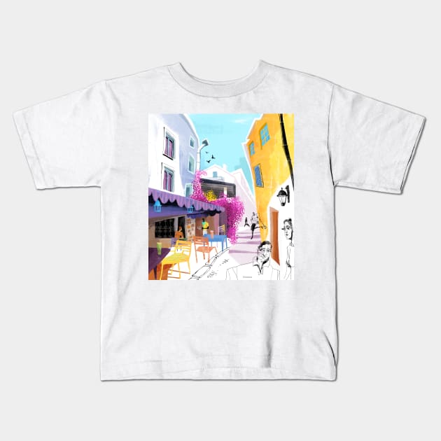 European Cityscape Kids T-Shirt by Tosik-Art